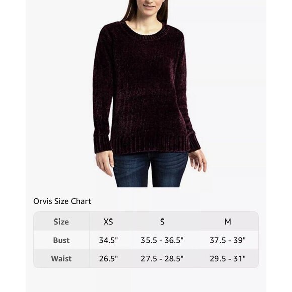 Orvis Chenille Purple‎ Sweater Size Medium Super Soft Women's Cozy Warm Chunky - Picture 8 of 9